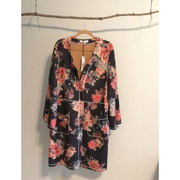 - Solitaire Garden Floral Print Faux Suede Jacket - Picture 8 of 13